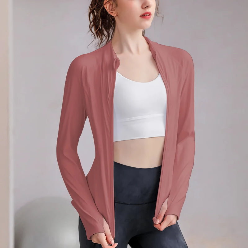 women's quick-dry slim fit sports jacket, view 4 - MRSLM
