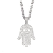 zircon Fatima hand pendant necklace, view 7 - MRSLM