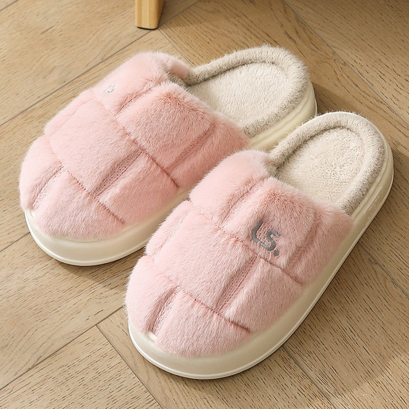 plaid plush cotton slippers, view 6 - MRSLM