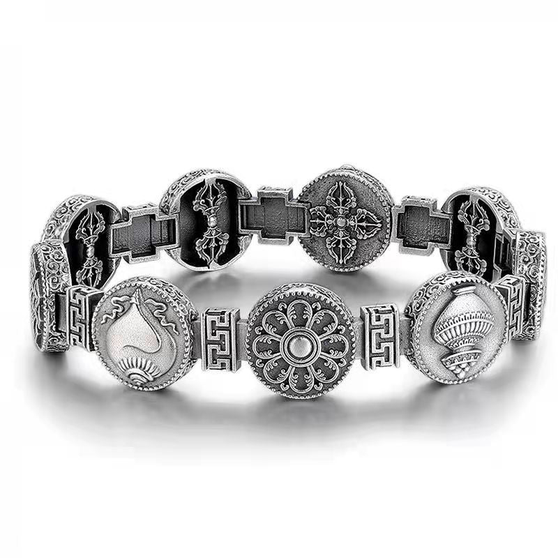 men's vintage silver bracelet, view 5 - MRSLM