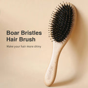 boar bristle wooden hair brush, view 4 - MRSLM