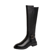 Women's black knee high riding boots, view 10 - MRSLM