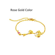 crystal birthstone flower bracelet, view 6 - MRSLM