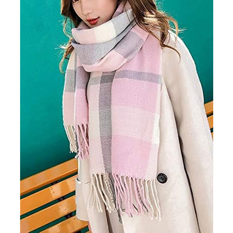 Thick plaid tassel winter scarf, view 10 - MRSLM
