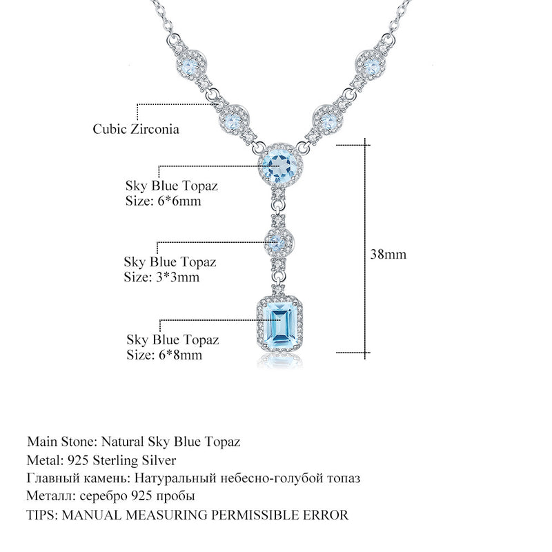 luxury silver natural gem necklace, view 5 - MRSLM