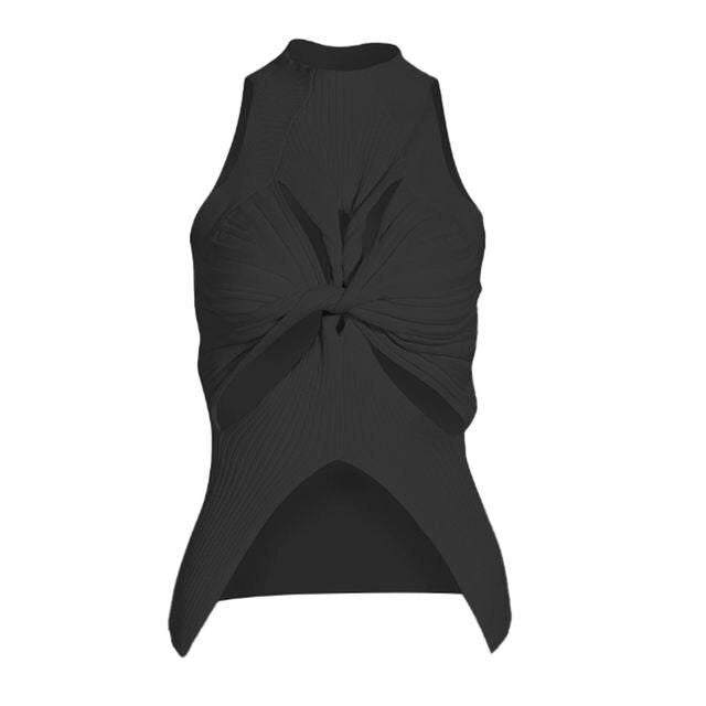 knit hollow-out sleeveless tank top, view 16 - MRSLM