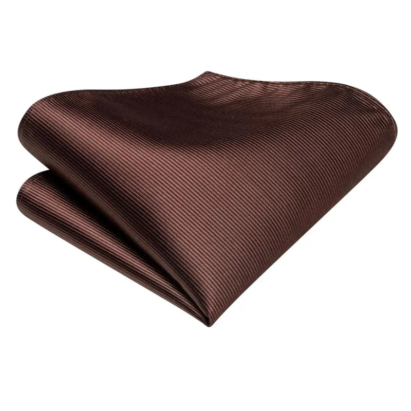 Coffee brown silk tie set, view 7 - MRSLM