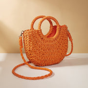 straw crossbody bag, view 6 - MRSLM