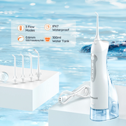 rechargeable water flosser with 4 nozzles, view 3 - MRSLM