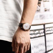 men's quartz watch with leather band, view 11 - MRSLM