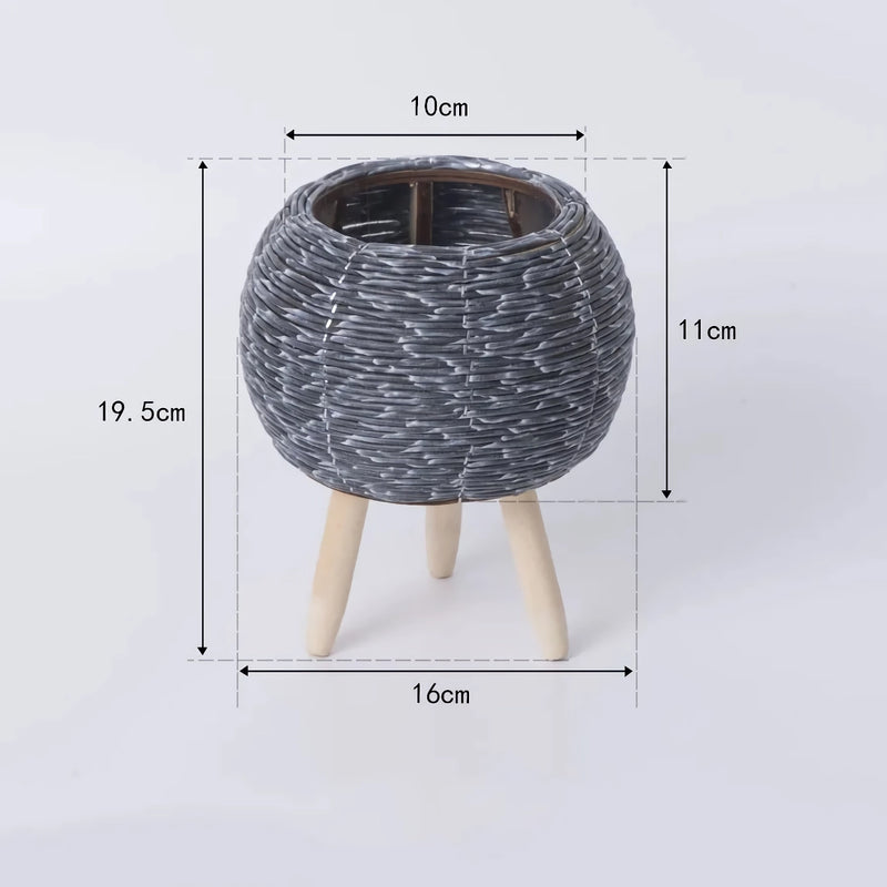 nordic imitation rattan flower pot, view 5 - MRSLM