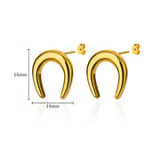 gold butterfly stud earrings, view 3 - MRSLM