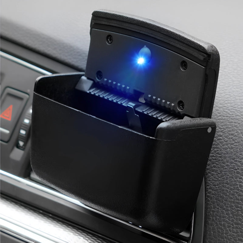 portable smokeless car ashtray with led light and lid, view 5 - MRSLM