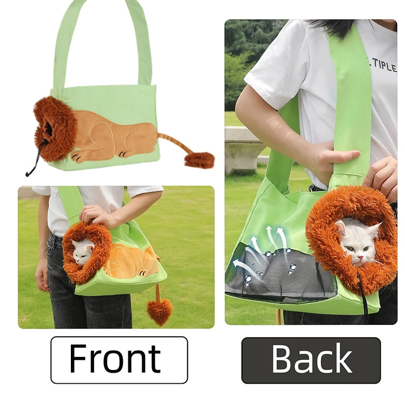 lion shaped pet carrier bag, view 4 - MRSLM