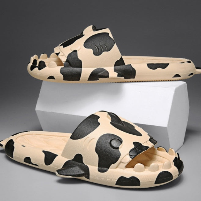 cute shark couple slide slippers - MRSLM