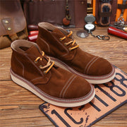 handmade vintage british cow suede ankle boots, view 2 - MRSLM