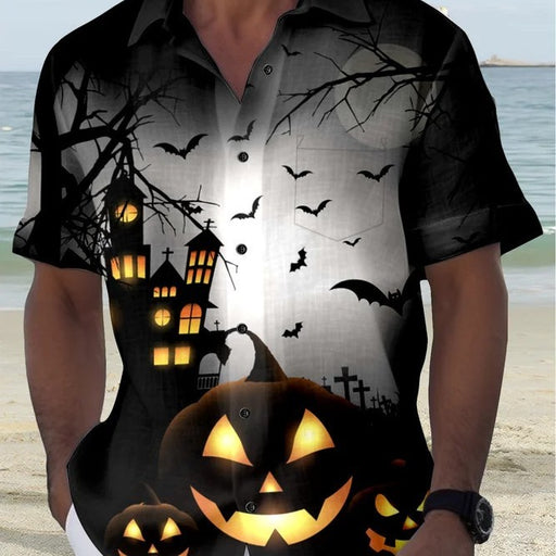 Retro Halloween ghost print shirt - MRSLM