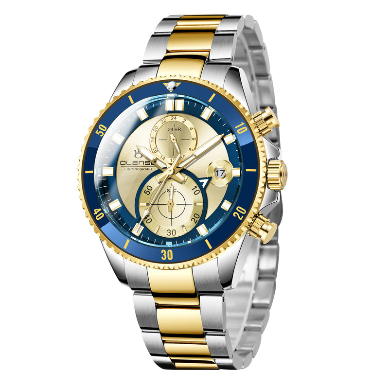 men's classic six-hand steel watch, view 3 - MRSLM