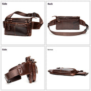 cowhide cross body chest bag for men, view 3 - MRSLM
