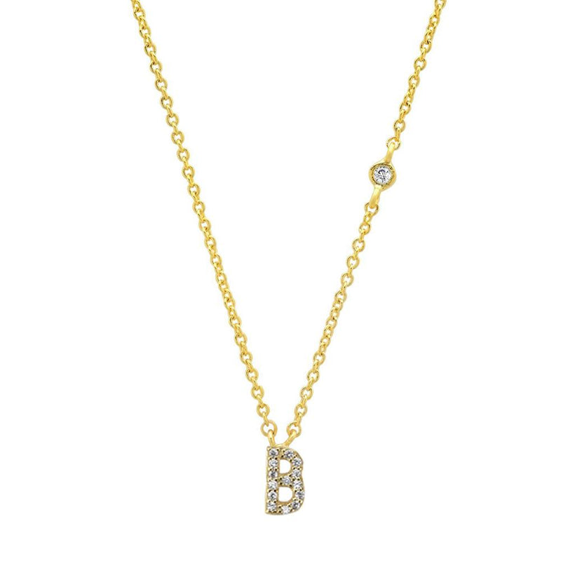 letter pendant necklace, view 2 - MRSLM
