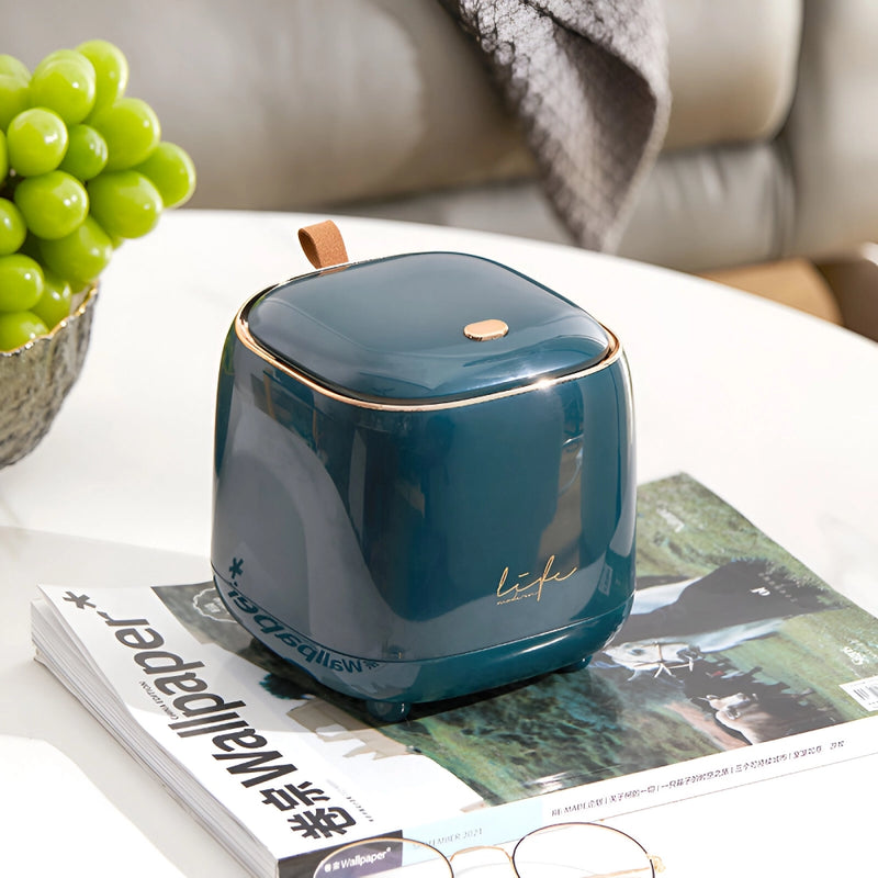 compact pressing desktop trash can, view 3 - MRSLM