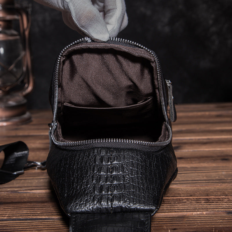 men's retro cowhide messenger bag, view 7 - MRSLM