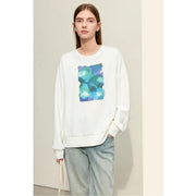 Women's abstract print loose sweatshirt, view 11 - MRSLM