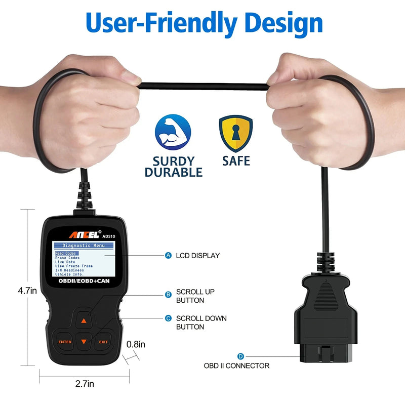 Professional OBD2 car diagnostic tool, view 7 - MRSLM