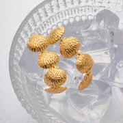 gold plated shell earrings, view 10 - MRSLM