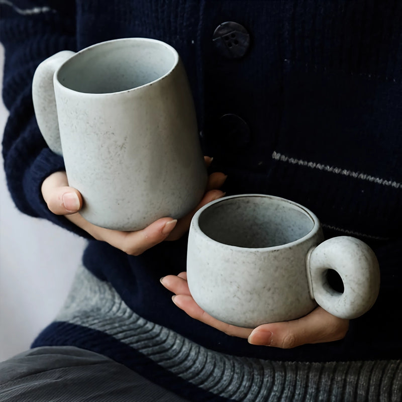 handcrafted stoneware retro coffee mug, view 10 - MRSLM