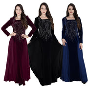 women's chiffon rhinestone evening dress, view 2 - MRSLM