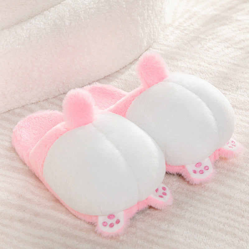 cute animal plush indoor slippers, view 4 - MRSLM