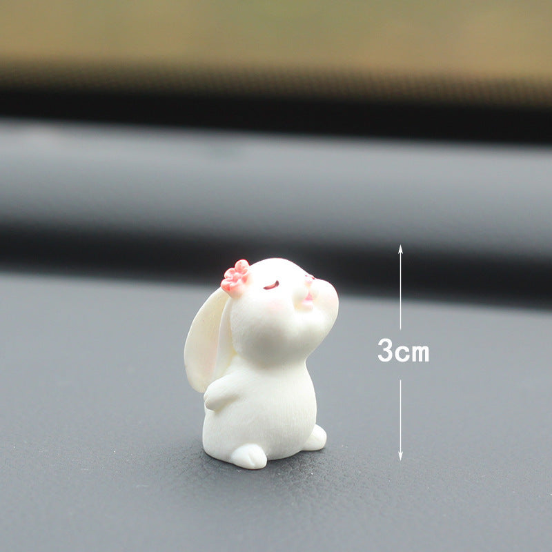 Mini clay rabbit and daisy car ornaments, view 4 - MRSLM