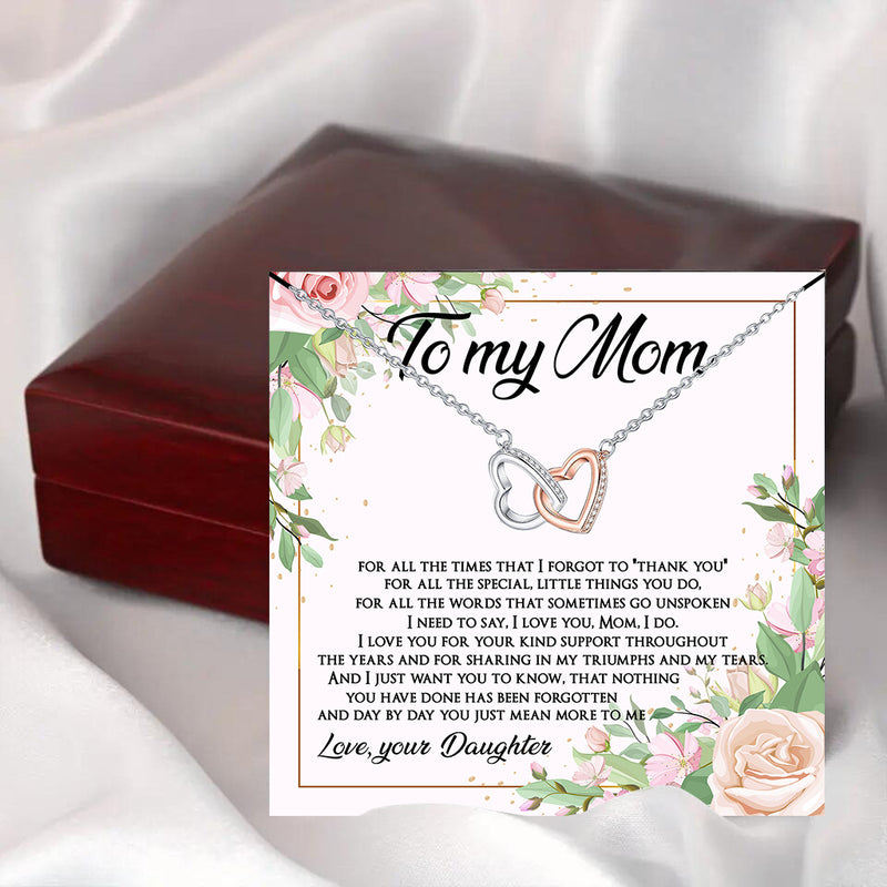 Interlocking double ring necklace with gift card, view 6 - MRSLM