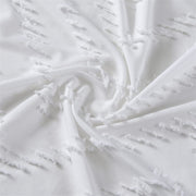 modern farmhouse waterproof white shower curtain, view 5 - MRSLM