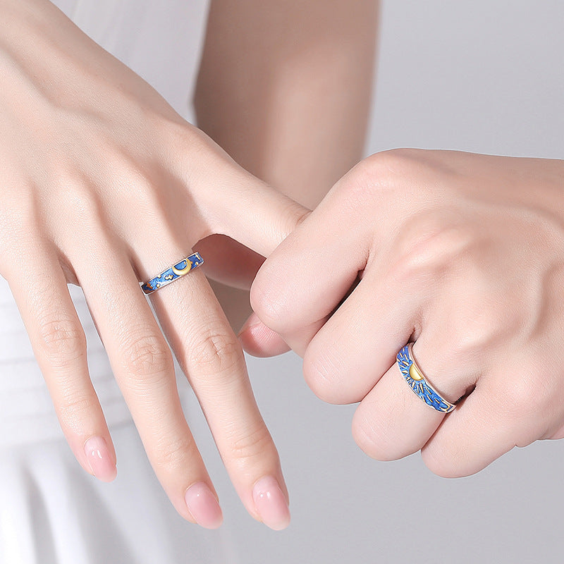 925 sterling silver couple ring - MRSLM