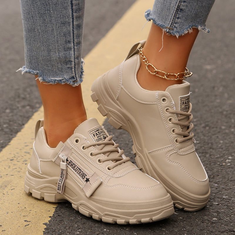 Side-zipper lace-up sneakers, view 11 - MRSLM
