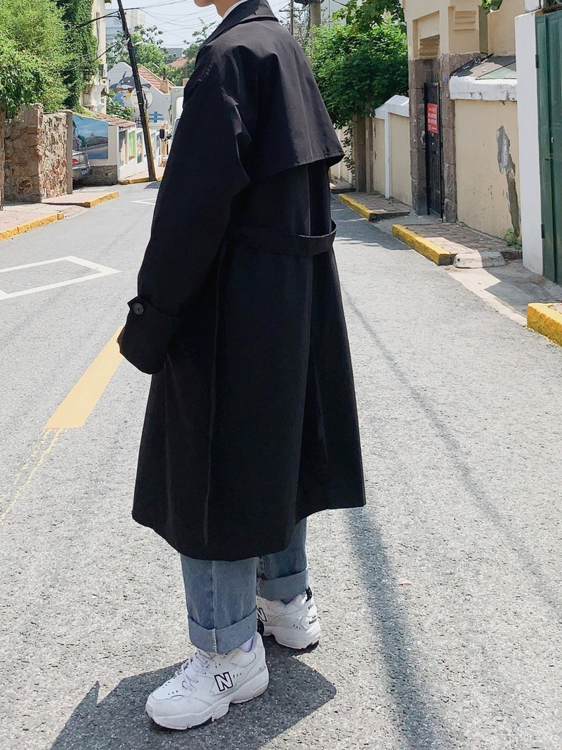 men's double-breasted trench coat, view 4 - MRSLM