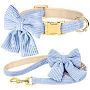 fashion dog collar and leash set with bowtie, view 5 - MRSLM