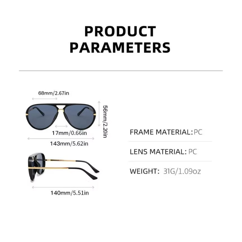 unisex aviator sunglasses, view 8 - MRSLM