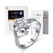 one carat moissanite heart open wedding ring, view 5 - MRSLM