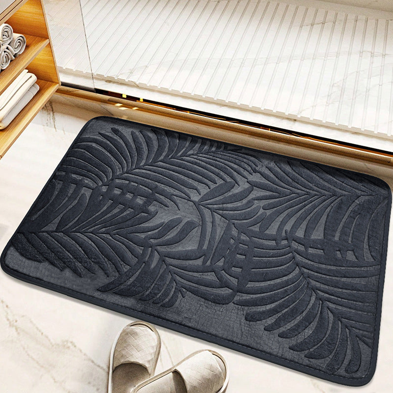 Leaf pattern memory foam bath mat, view 5 - MRSLM