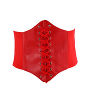Wide faux leather corset belt, view 2 - MRSLM