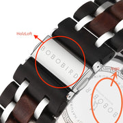 men's wooden luminous watch, view 5 - MRSLM