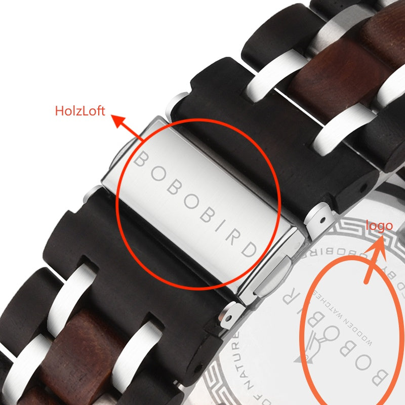 men's wooden luminous watch, view 5 - MRSLM