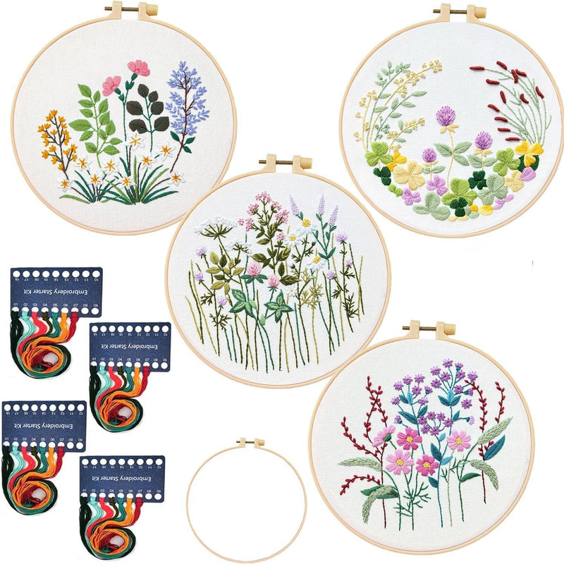 Floral embroidery DIY kit with hoop, view 11 - MRSLM