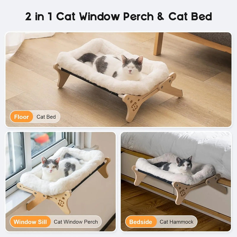 Wooden cat window hammock, view 5 - MRSLM