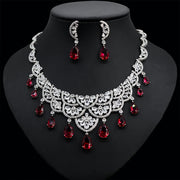 zirconia heart necklace and earrings set, view 3 - MRSLM
