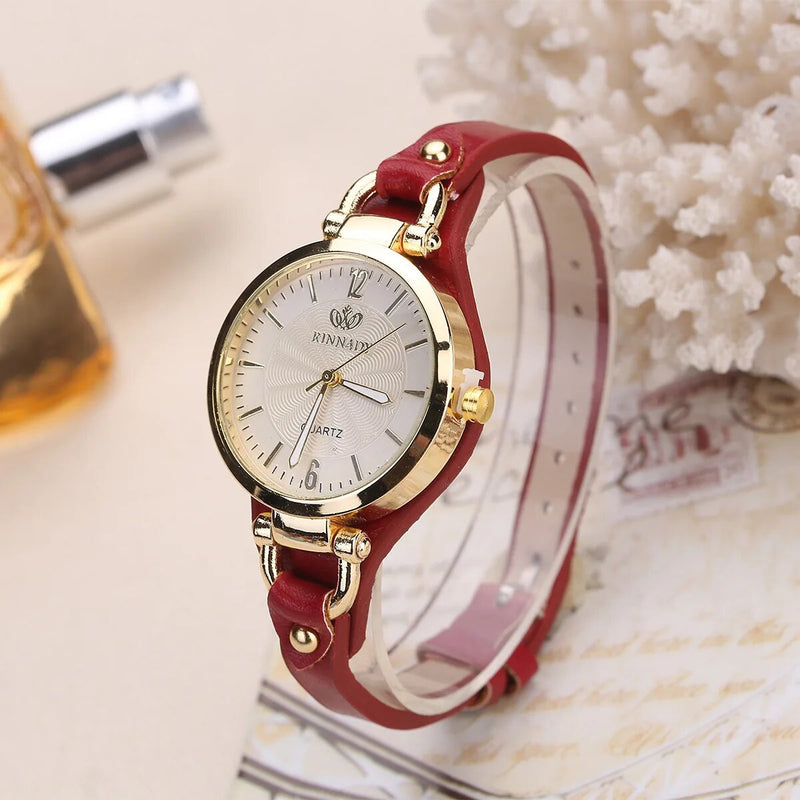 women's leather strap quartz watch, view 12 - MRSLM