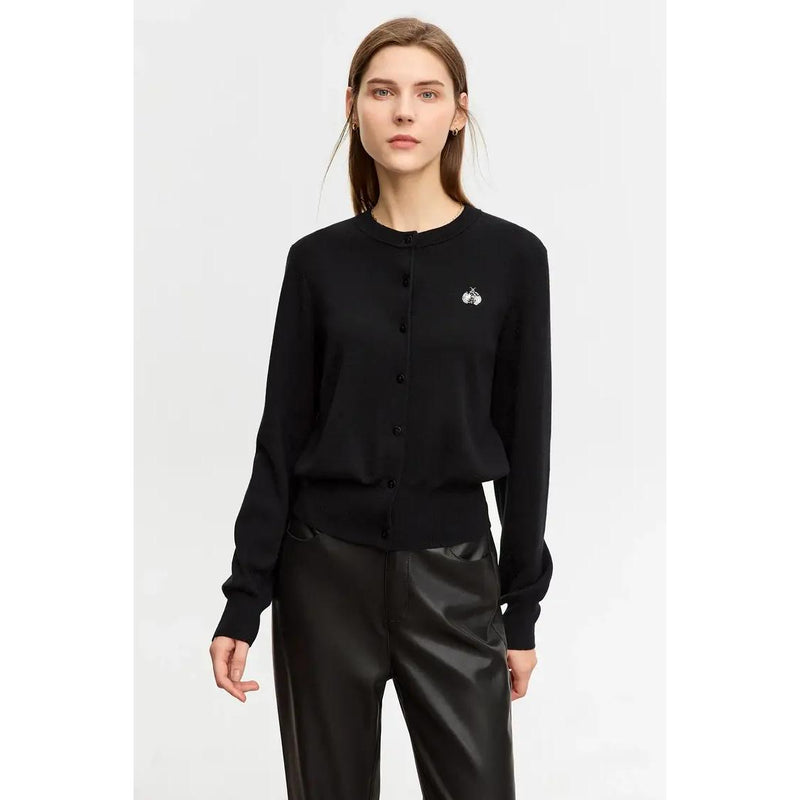 slim wool sweater with ladybug embroidery, view 5 - MRSLM
